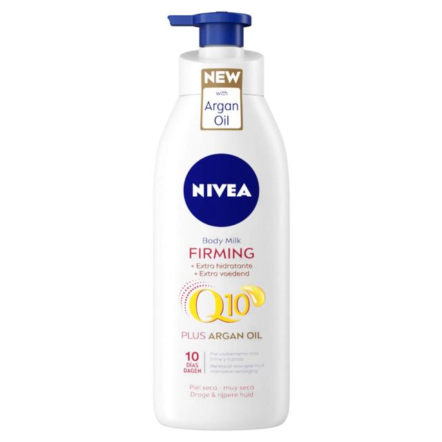 Loción corporal reafirmante hidratante con aceite de argán Nivea Q10 400 ml