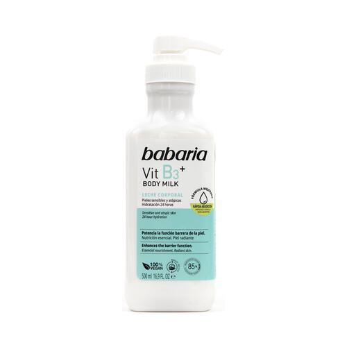 BABARIA Body milk con vitamina B3, para pieles sensibles y atópicas BABARIA 500 ml