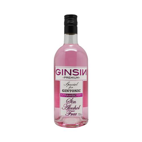 GINSIN Ginebra sin alcohol tipo Gin con sabor a fresa botella 70 cl