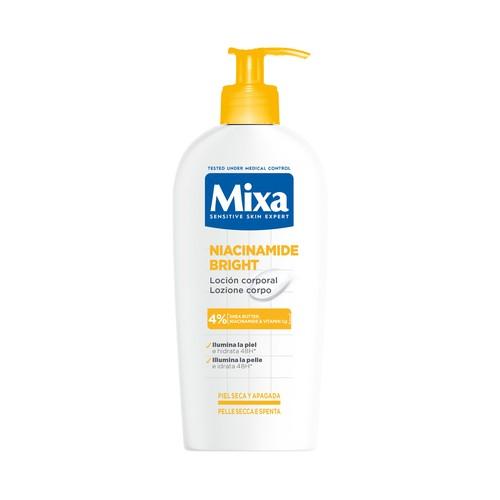 MIXA Loción corporal hidratante e iluminadora, para pieles secas y apagadas 250 ml