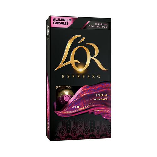 Café India en cápsulas L'Or Espresso compatible con Nespresso 10 ud