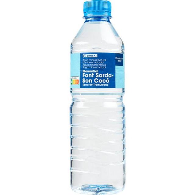 Agua mineral eroski, botellín 50 cl