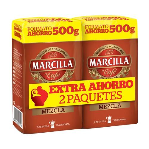 MARCILLA Café molido mezcla (50/50) pack de 2uds x 500 g