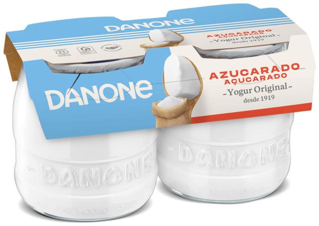 Yogur azucarado natural Danone Original pack de 2 unidades de 130 g