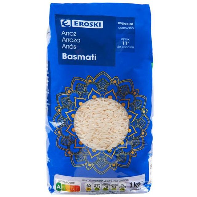 Arroz basmati eroski, paquete 1 kg