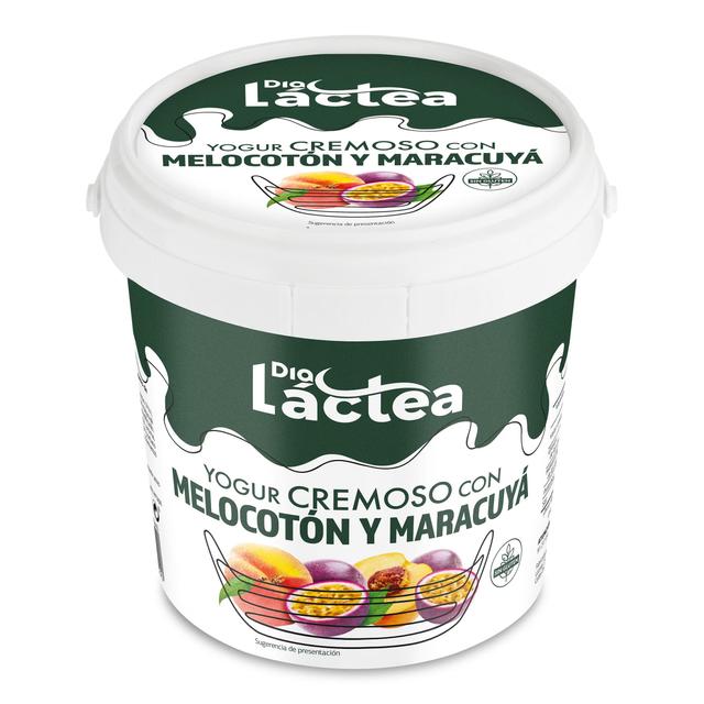 Yogur cremoso con melocotón y maracuyá Dia Láctea tarrina 1 Kg
