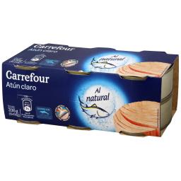 Atún claro al natural Carrefour pack de 6 latas de 56 g