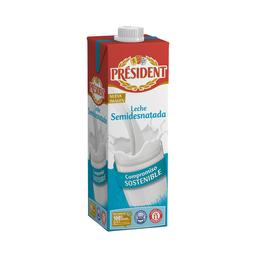 PRÉSIDENT Leche semidesnatada de vaca de origen 100% español 1 l