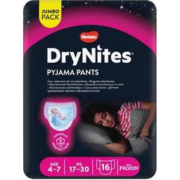 Pants noche niña 4-7 años 17-30 kg drynites, paquete 16 uds