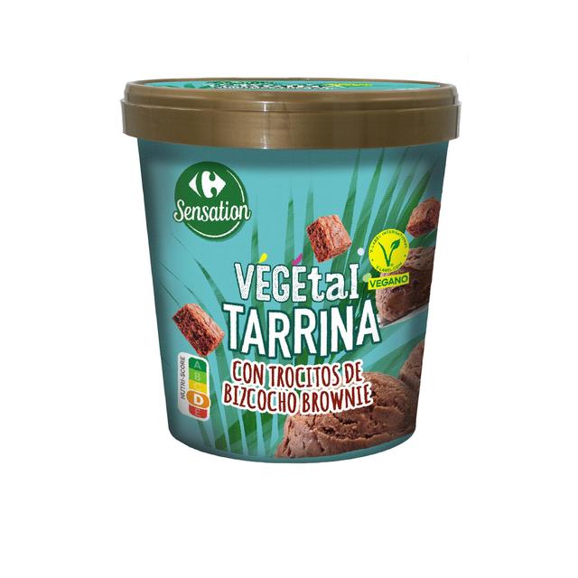 Helado vegetal sabor chocolate y brownie Carrefour Sensation 300 g