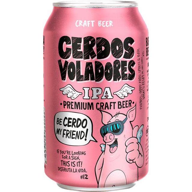 Cerveza ipa session cerdos voladores, lata 33cl
