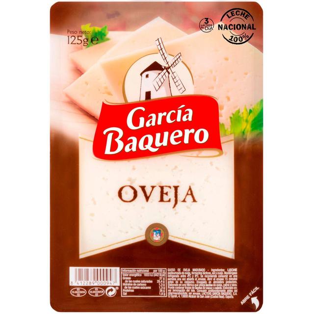 Queso de oveja garcía baquero, lonchas, bandeja 125 g