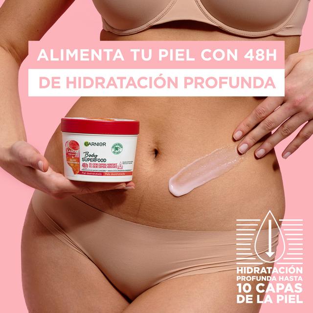 Crema Corporal Garnier 380Ml Con Sandia Y Ácido Hialurónico Piel Deshidratada