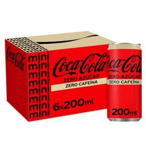 Coca Cola zero azúcar zero cafeína mini pack 6 latas 20 cl