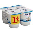 Yogur sabor coco Danone, pack de 4 unidades de 120 g