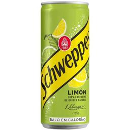 Refresco de limón con gas schweppes, lata 33 cl