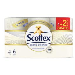 SCOTTEX DERMO CUIDADO  Papel higiénico ph neutro 6 rollos