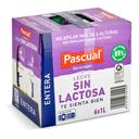 Leche entera sin lactosa Pascual brik 6 x 1 l