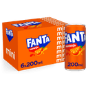 Fanta de naranja mini pack 6 latas 20 cl