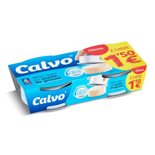 Atún claro en aceite de girasol Calvo lata 2 x 52 g