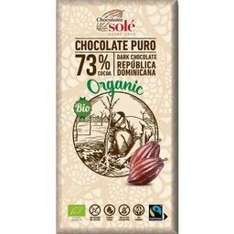 Chocolate negro bio 73% cacao chocolates solé, caja 100 g