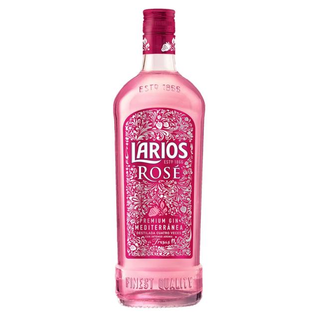 Ginebra sabor fresa Larios Rosé botella 70 cl