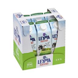 LEYMA Leche de vaca semidesnatada de origen 100% gallego Natura 6 x 1 l