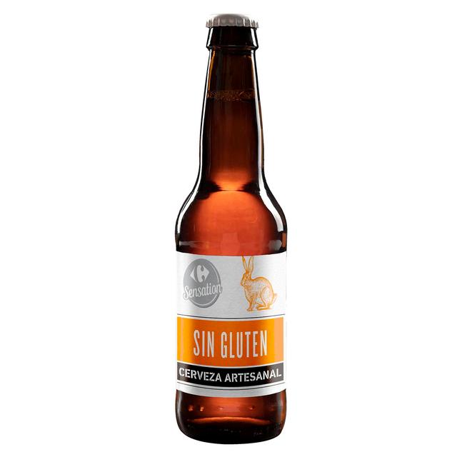 Cerveza artesana Carrefour Sensation sin gluten botella 33 cl