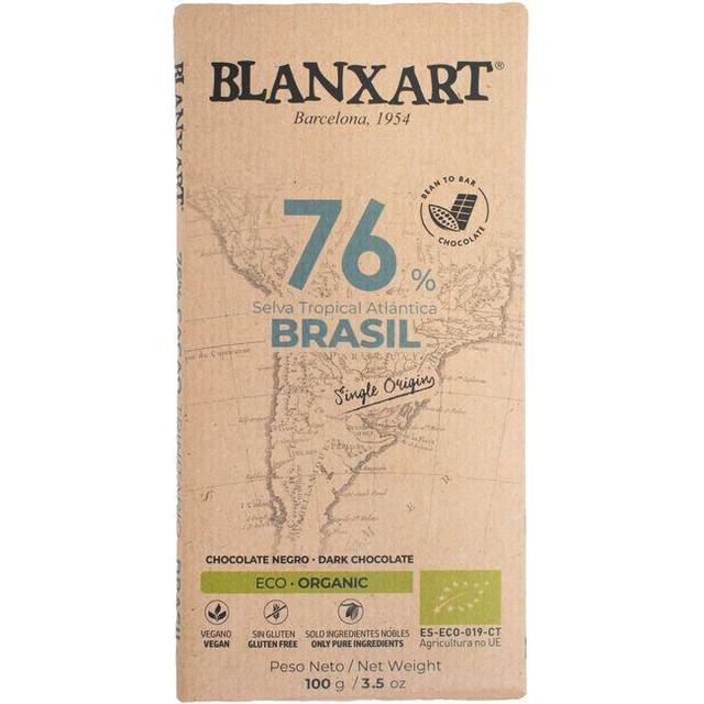 Chocolate negro eco 76% cacao brasil blanxart, tableta 100 g