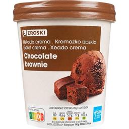 Helado de chocolate brownie eroski, tarrina 500 ml