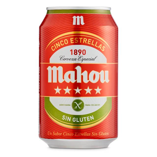 Cerveza sin gluten Mahou 5 estrellas lata 33cl