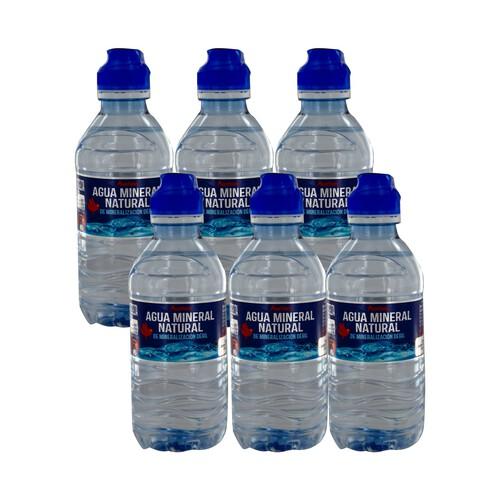PRODUCTO ALCAMPO Agua mineral con tapón sport pack 6 botellas x 33 cl