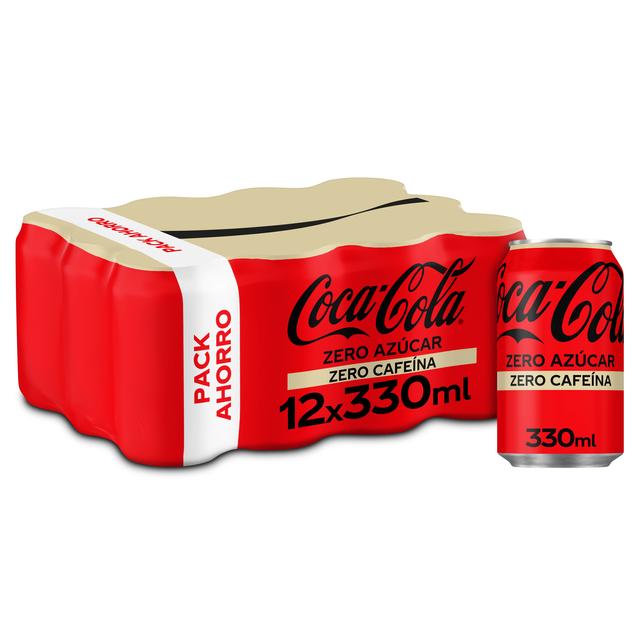 Refresco de cola zero zero Coca-Cola lata 12 x 33 cl