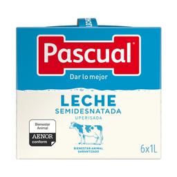 PASCUAL Leche semidesnatada procedente de animales con bienestar garantizado 6 x 1l