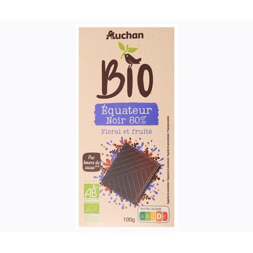 ALCAMPO ECOLÓGICO Chocolate negro (80% cacao) ecológico con sabor frutal y afrutado 100 g