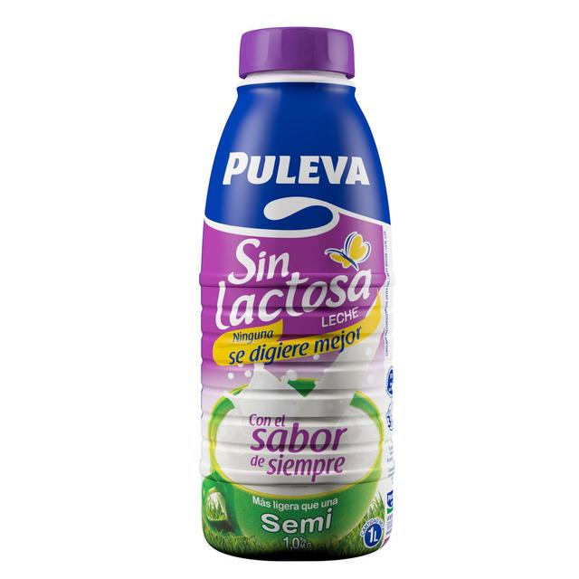 Leche semidesnatada Puleva sin gluten sin lactosa botella 1 l