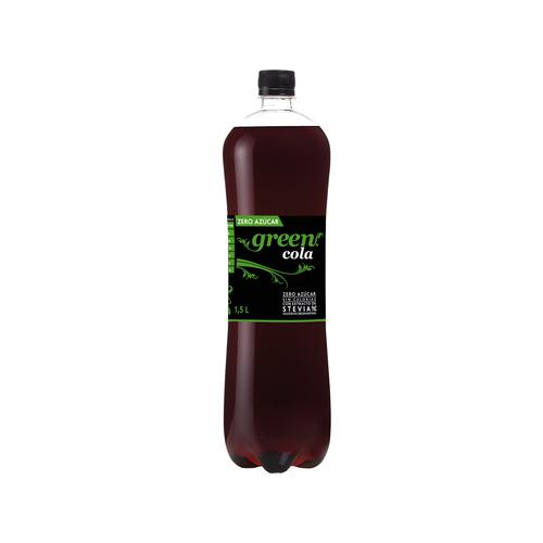 GREEN COLA Refresco de cola con extracto de stevia y cafeína natural, Zero azúcar botella 1,5 l