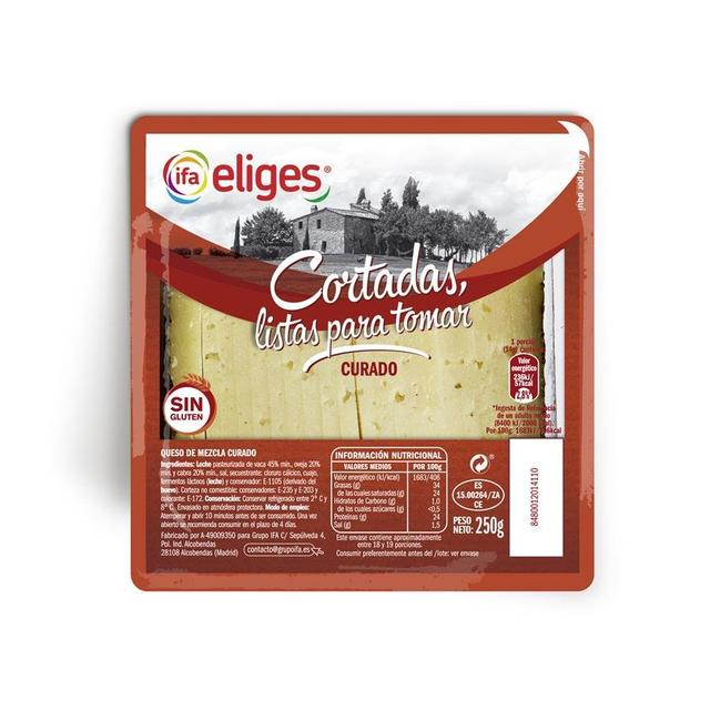 Queso mezcla curado cortadas IFA ELIGES sin gluten 250 g