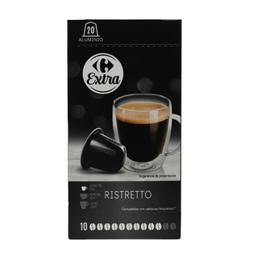 Café ristretto en cápsulas Carrefour Extra compatibles con Nespresso pack de 20 unidades de 5,2 g