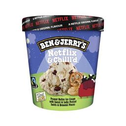 BEN & JERRY'S Tarrina de helado de mantequilla de cacahuete, con trocitos de brownie y remolinos de pretzel 465 ml