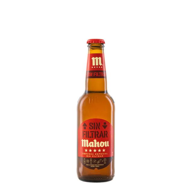 Cerveza sin filtrar Mahou 5 estrellas botella 33cl