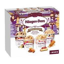 HÄAGEN-DAZS Festive edition Mini tarrinas de helados surtidos (vainilla, praline, caramleo con lotus y tarta de queso) 4 x 95 ml