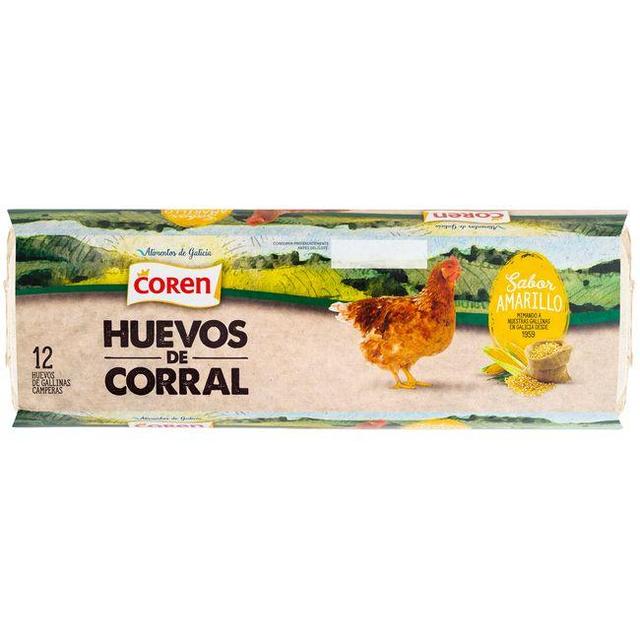 Huevos camperos coren, cartón 12 uds