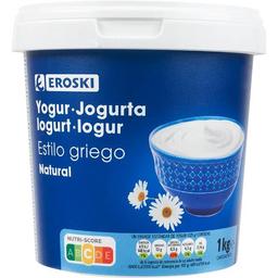 Yogur griego natural 10% materia grasa eroski, tarrina 1 kg
