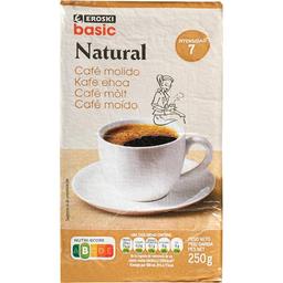 Café molido natural eroski basic, paquete 250 g