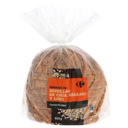 Pan de hogaza de semillas de chía, sésamo y lino Carrefour 400 g