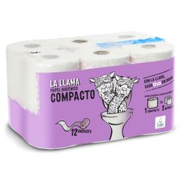 Papel higiénico compacto doble rollo La Llama Dia bolsa 12 unidades