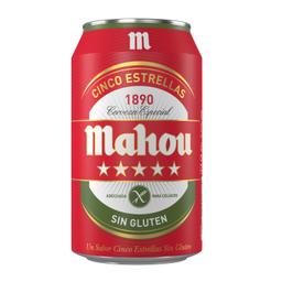 Cerveza Mahou 5 Estrellas sin gluten lata 33 cl