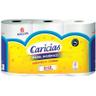 Papel higiénico CARICIAS 2 capas doble rollo paquete 6 = 12 rollos