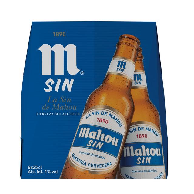 Cerveza sin alcohol Mahou pack 6 botellas 25cl